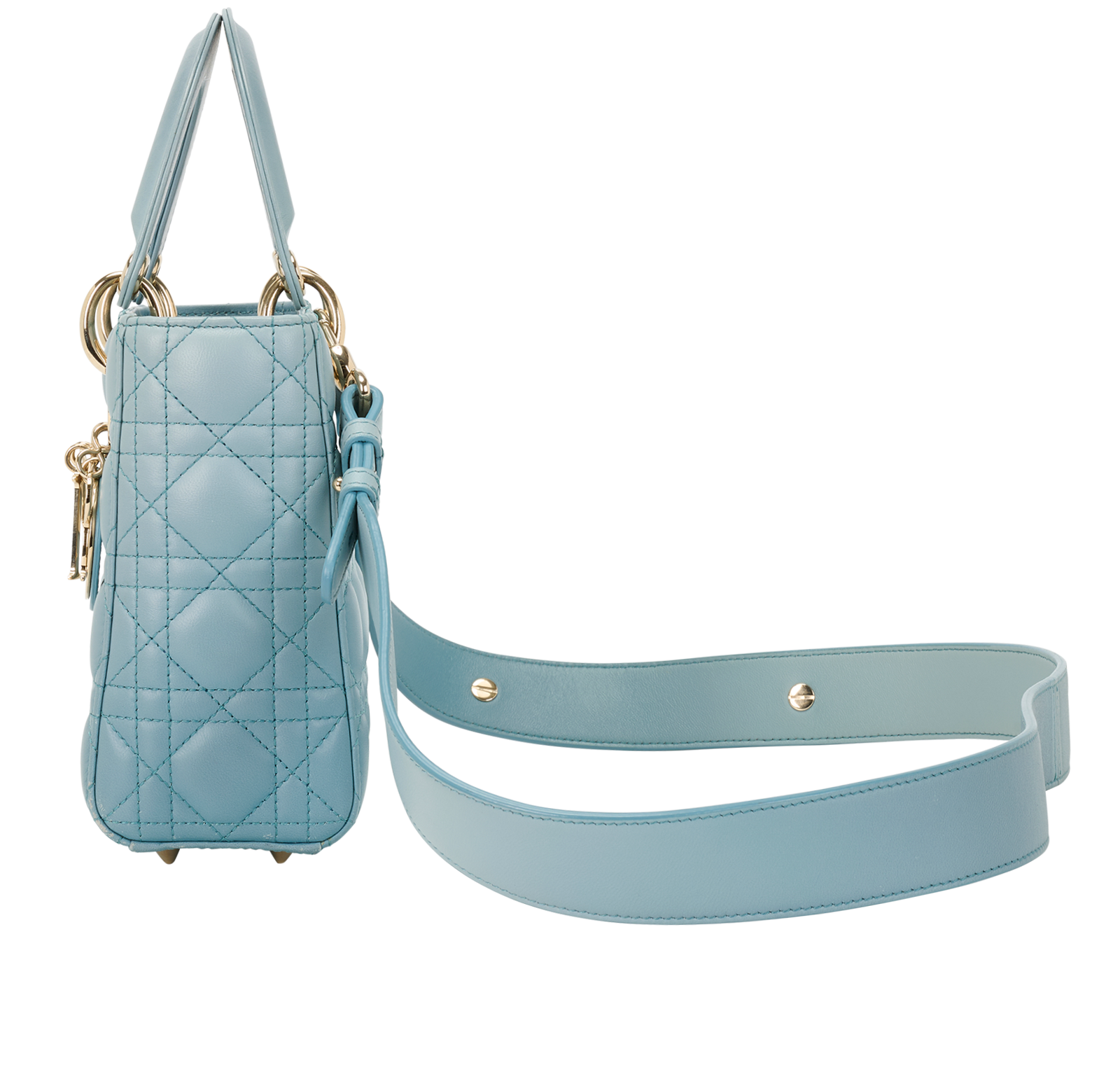 Small Lady Dior My ABCDior, &pound;1,950, Handbags, Blue, Leather, Bottom view